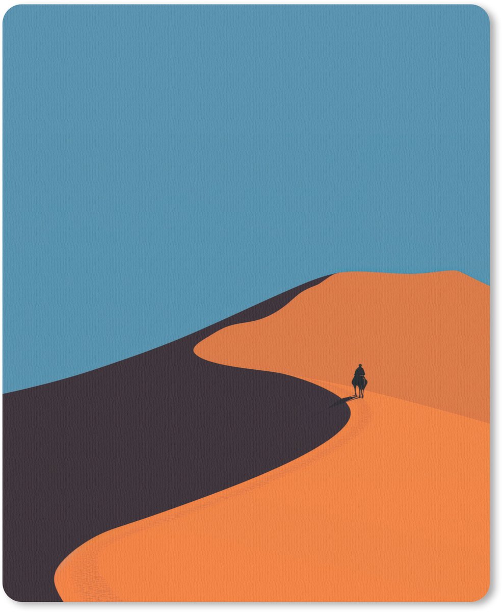 Muismat 19x23 cm - Mousepad Feloranje duinen - Schaduw - Lege hemel - Muismatten