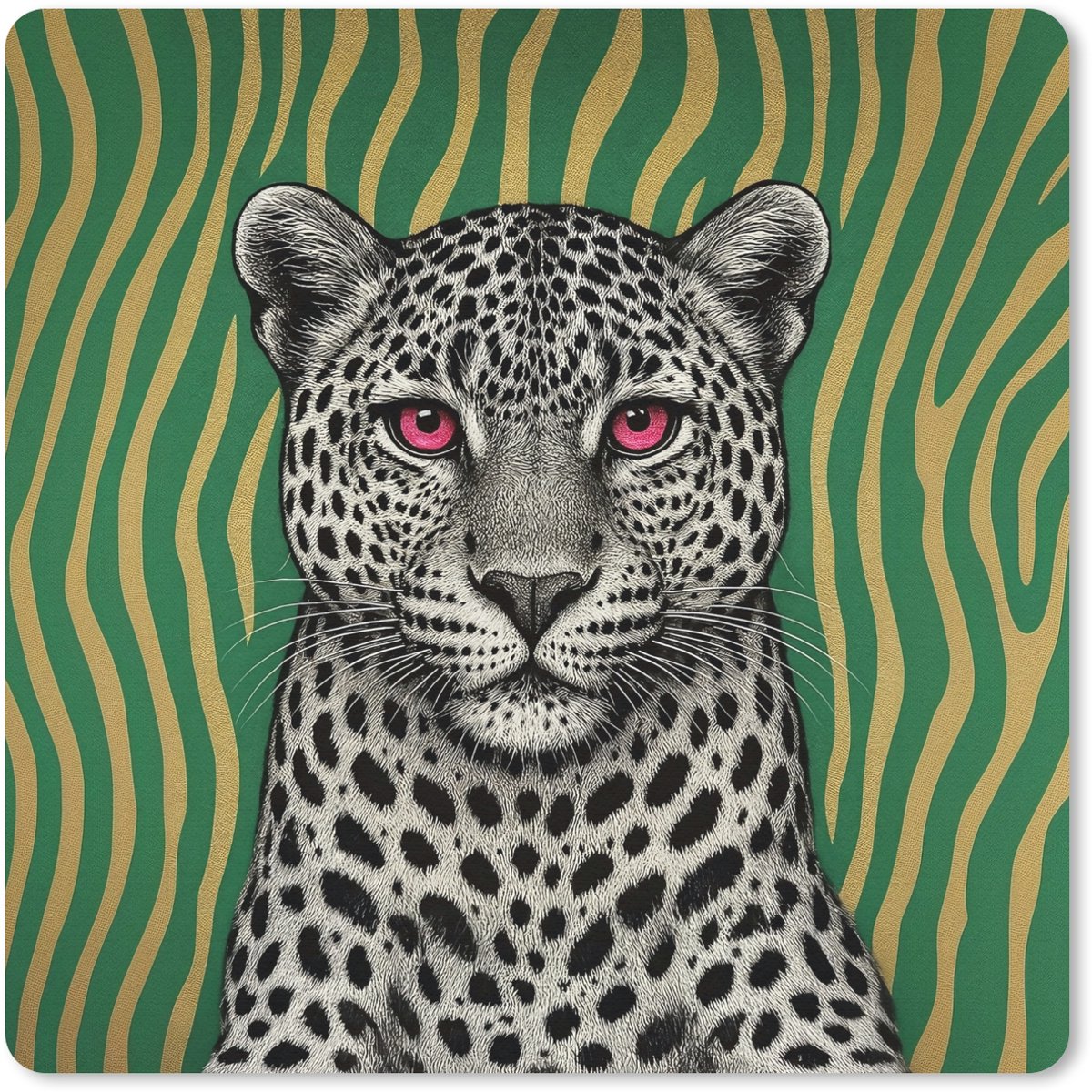 Muismat 30x30 cm - Mousepad Panter - Zebrapatroon - Groen - Muismatten