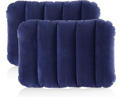 Opblaasbaar reiskussen - comfortabel luchtkussen voor auto-, trein- en busreizen - 43x28x9cm