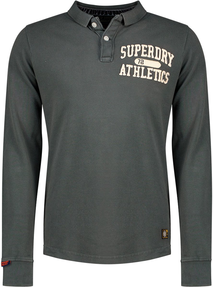 Superdry Vintage Athletic Lange Mouw Poloshirt M Man Grijs