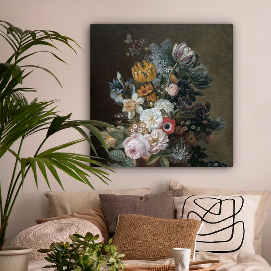 Peintures sur toile - Nature morte aux fleurs - Peinture d'Eelke Jelles Eelkema - 90x90 cm - Décoration murale