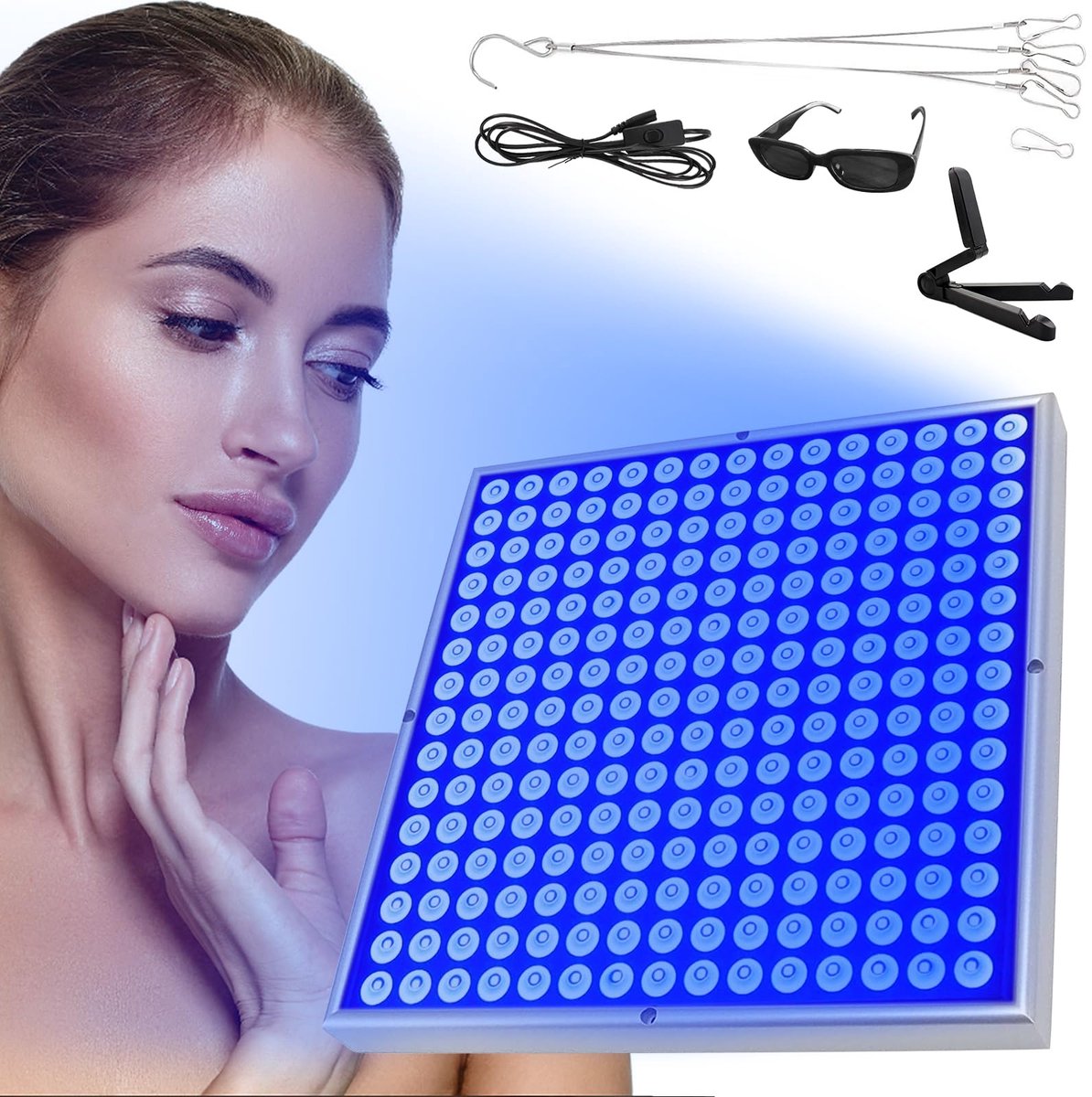 Unyqoos® Inklapbare bruiningslamp met 225 leds voor gezicht en lichaam thuis