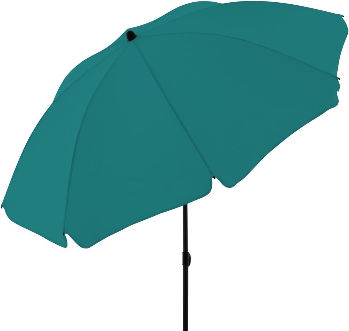 Ronde Strandparasol voor Balkon en Terras - In Hoogte Verstelbaar Met UV-Bescherming - Stevige Opvouwbare Parasol
