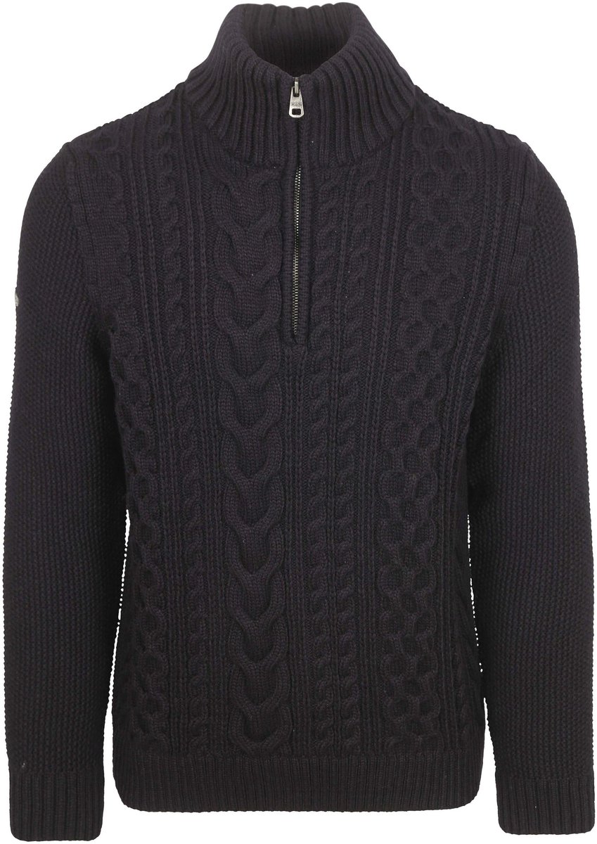 Superdry Half Zip Pullover Jacob Cable 3XL Heren Schipperstrui Marineblauw