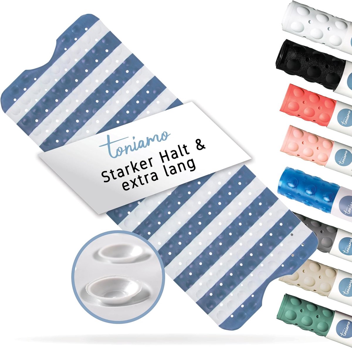 Antislip Badmat 100 x 40 cm - Extra Lange Badmat voor Badkuip - Antibacterieel en Machinewasbaar