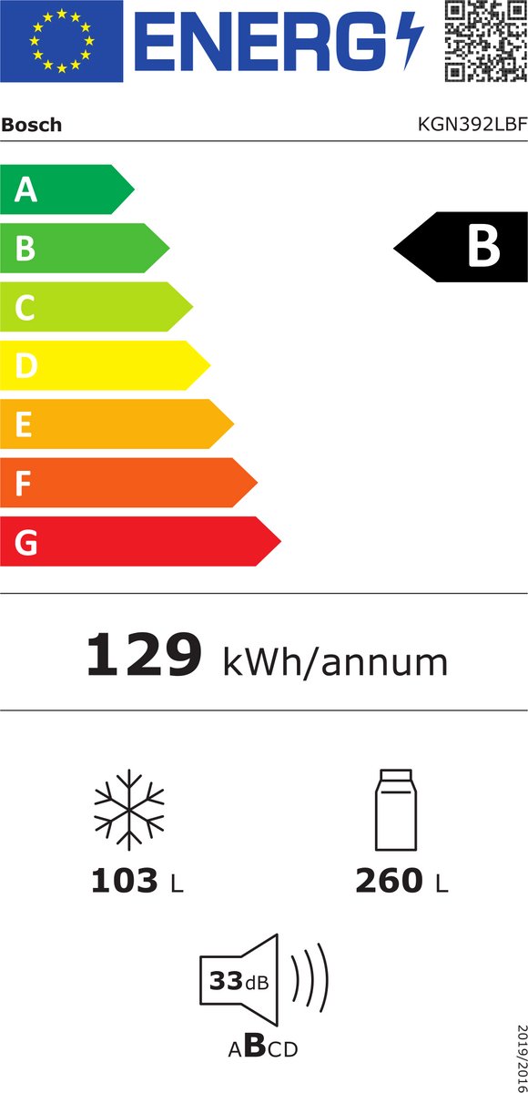Bosch KGN392LBF - Serie 4 - koel-vriescombinatie - Total No Frost - nooit meer ontdooien- RVS - Zeer stil -Energielabel B - VitaFresh XXL 0°C: houd etenswaren langer vers met extra ruime vershoudlades — afbeelding 2