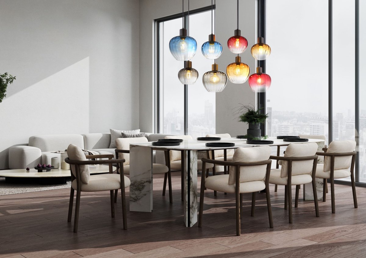 Globo - hanglamp - TOY - multicolor - glas - grote eettafellamp - E27 - 30140817