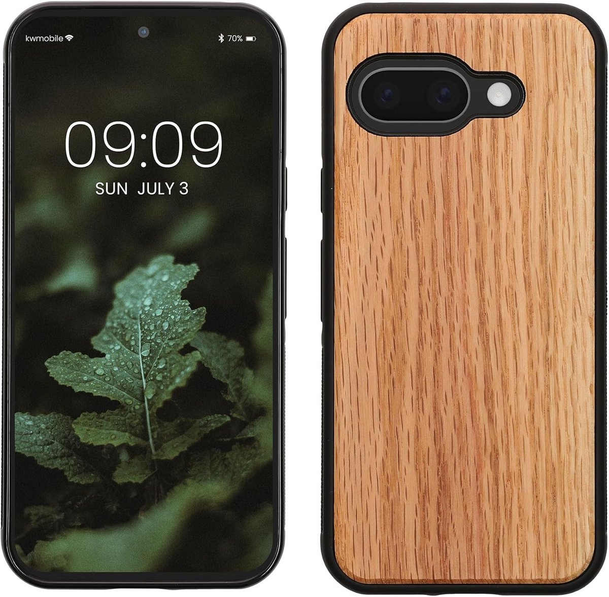 Telefoonhoesje voor Google Pixel 9a - Houten Back Cover in Lichtbruin