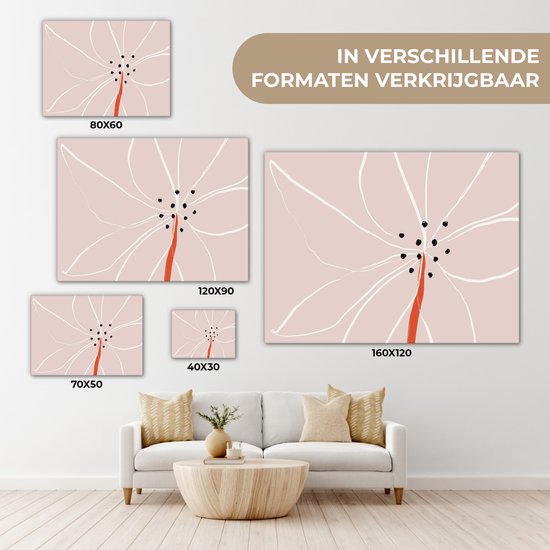 Toile Peinture Fleurs - Abstrait - Pastel - 120x90 cm - Décoration murale