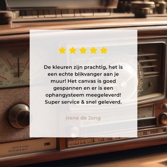 Tableau toile 60x40 cm - Décoration murale Vintage - Radio - Ancien - Bureau - Lampe - Décoration murale murale salon - Décoration chambre - Accessoires de chambre - Peintures