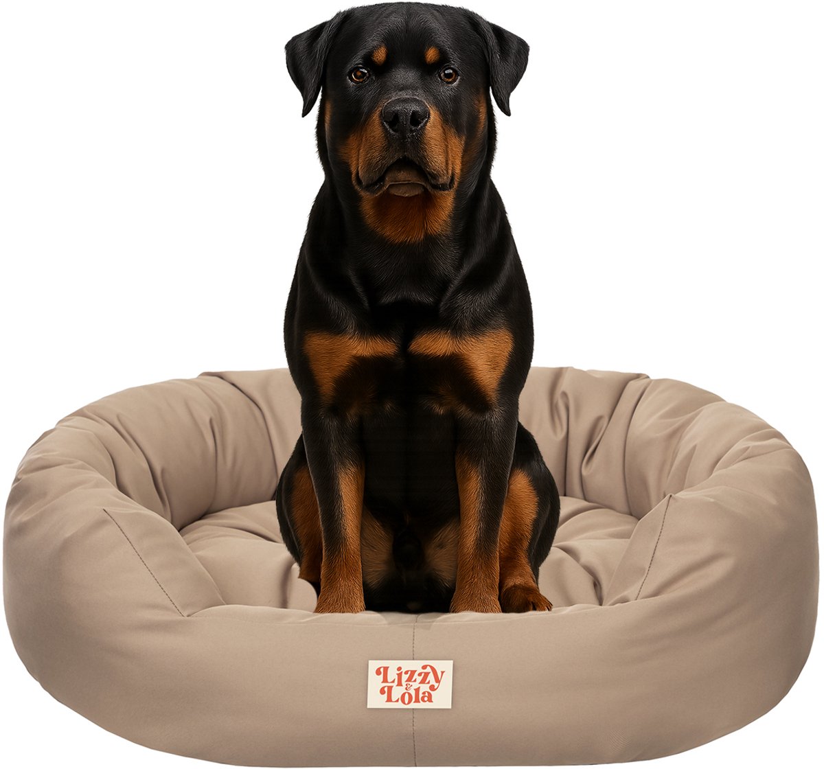 Lizzy & Lola - Amazy Hondenmand XXL - Met uitneembaar kussen – Hondenbed - Waterdicht & Ergonomisch – 120 x 95 cm - Beige