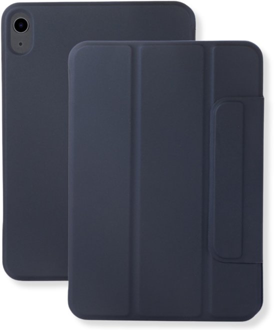 Lunso Compatible avec iPad 11 pouces (2025) A16 - Bookcase à trois volets - Bleu foncé