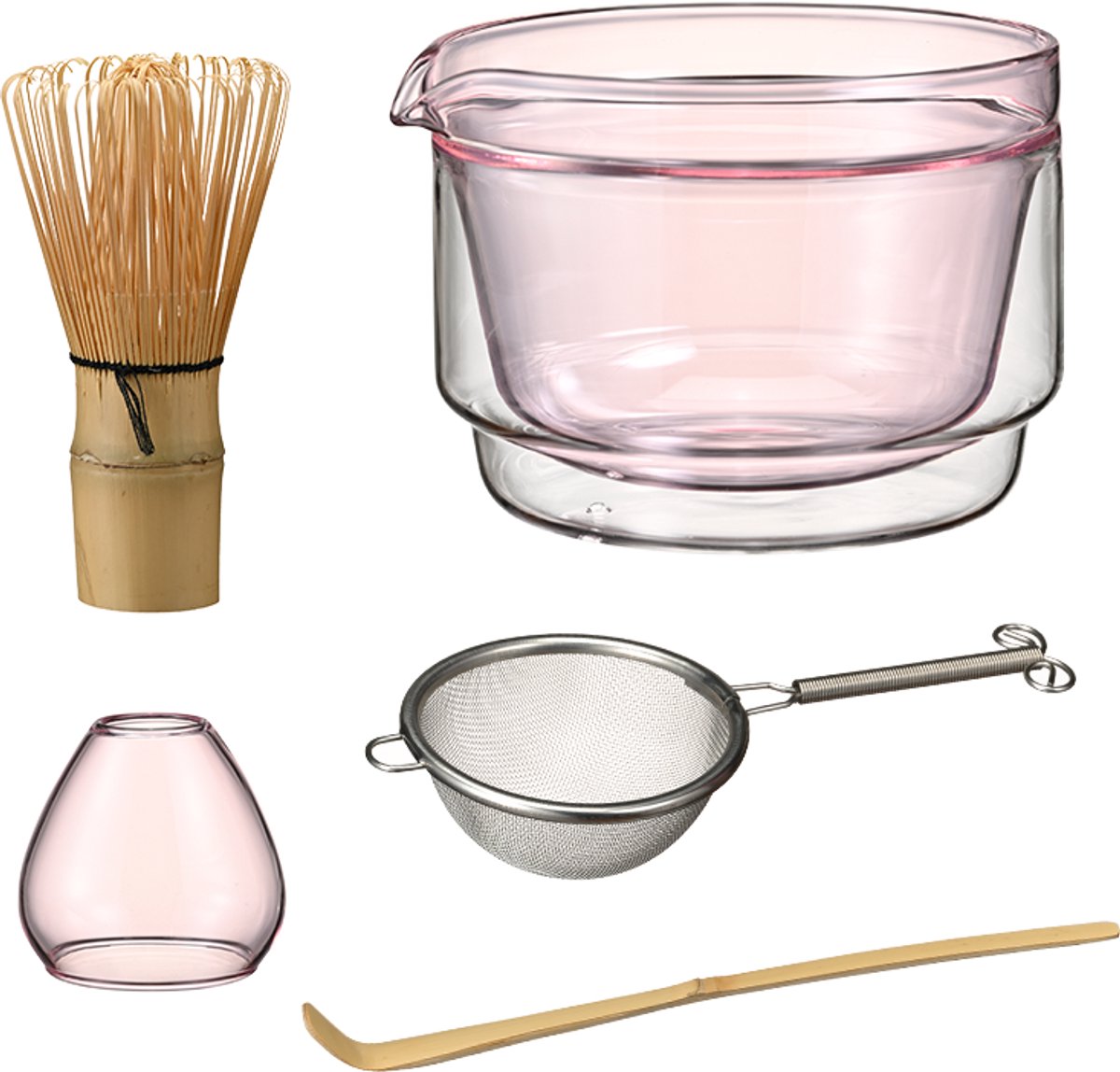 HARIO Matcha Theeset - Hittebestendig Glas - Roze