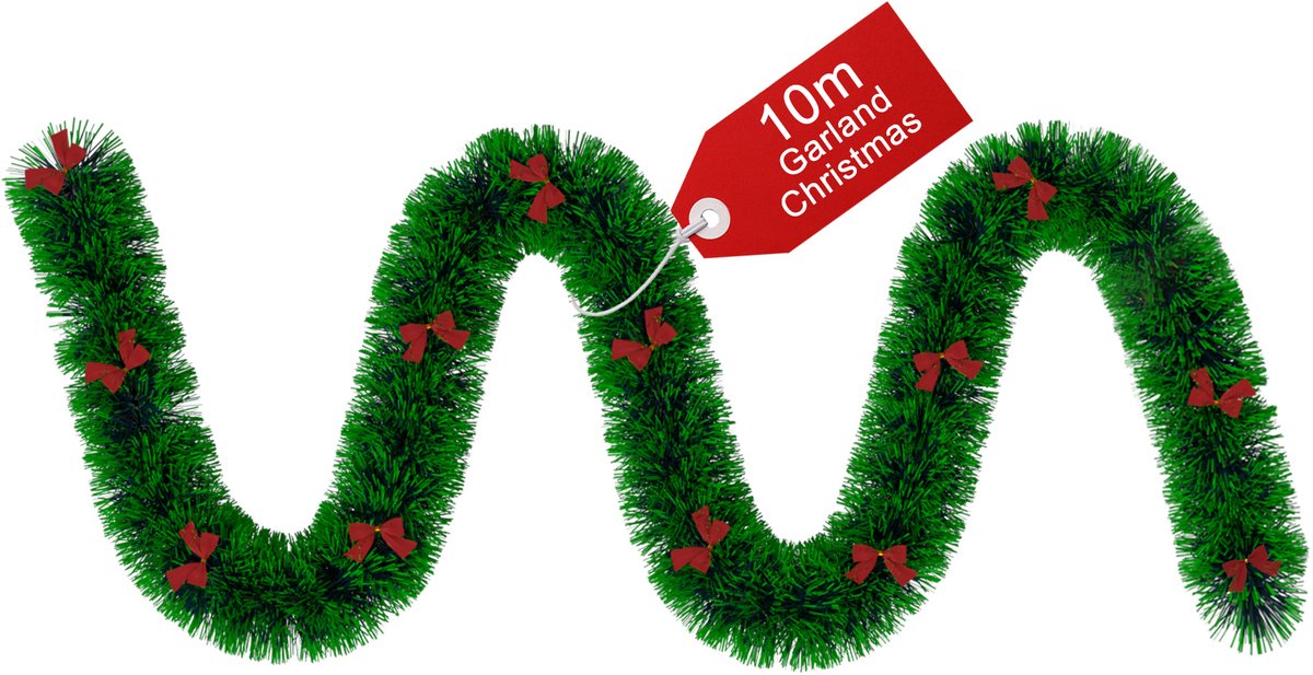 Aufun Dennenguirlande - 10 m - groen - kerstguirlande voor kerstboom en deurversiering