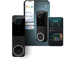 Hue Secure bedrade videodeurbel 2K-video en tweerichtingsaudio, Werkt met Philips Hue lampen, Dag- en nachtvisie, Vereist een 12-24 VAC – min 10 VA transformator (niet inbegrepen)