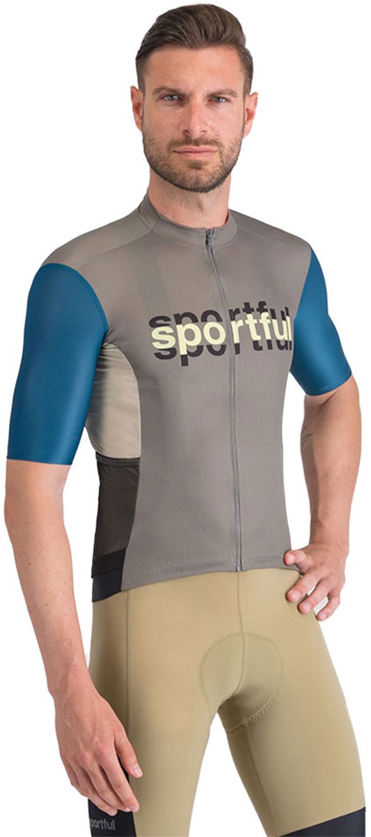 Sportful Supergiara Logo Korte Mouw Wielertrui Grijs XL Man