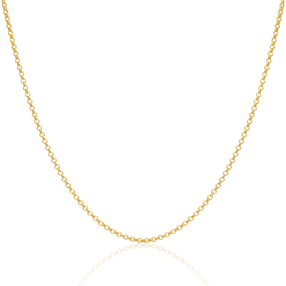 Miore Ketting Dames in 925 Zilver- 18 Karaat Verguld - Handgemaakte Halsketting - 46 cm