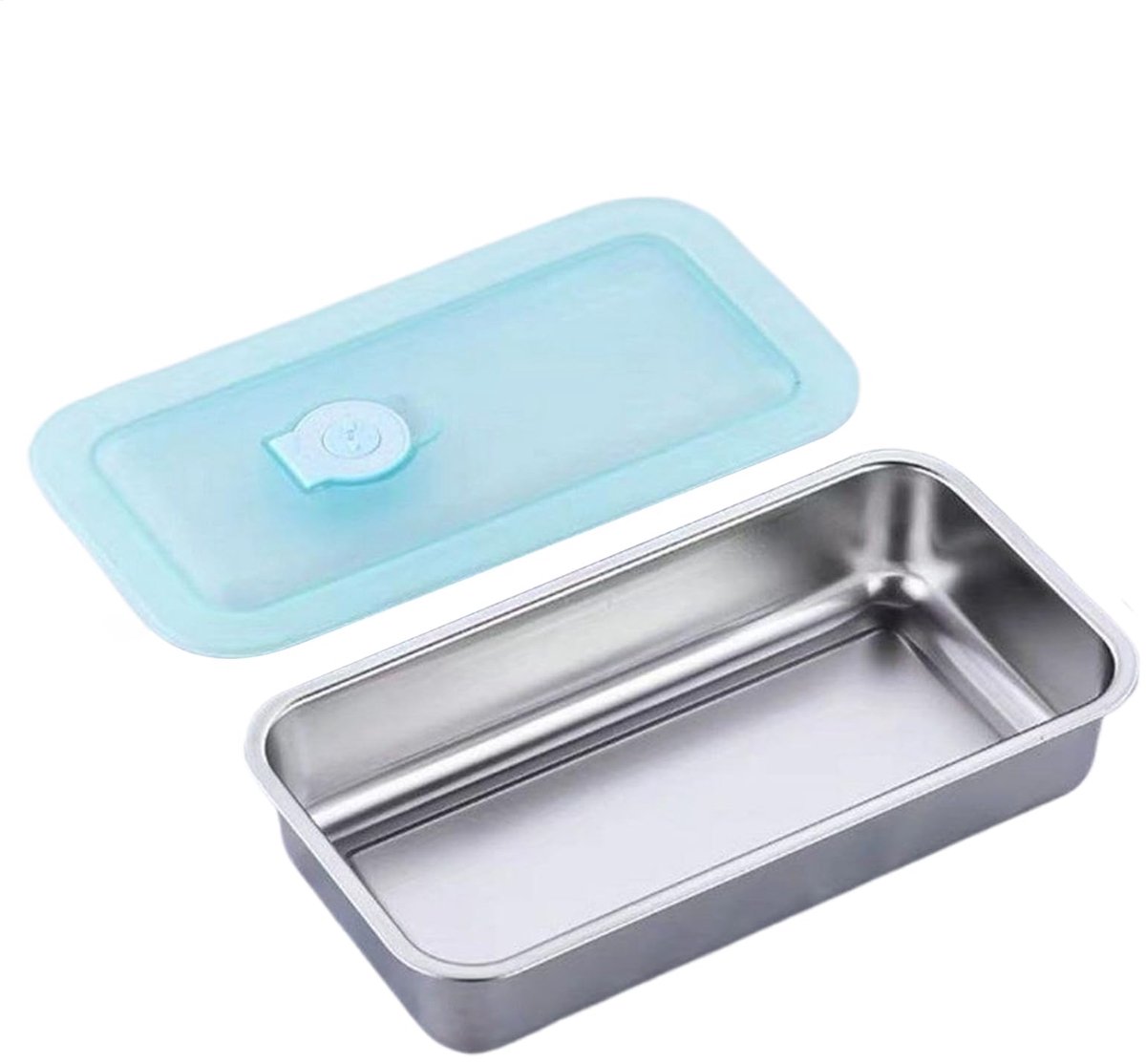 Roestvrijstalen Snackcontainer 20x10,5x4 cm – Lekvrij, Vaatwasserbestendig -vrij
