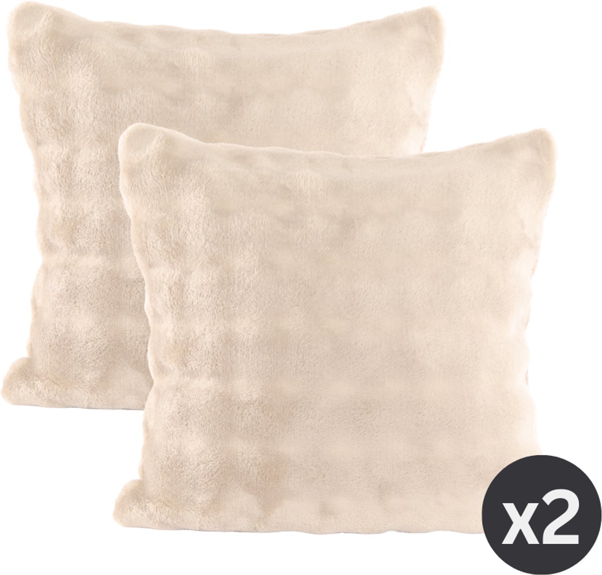 Tiseco Kussen WAVE (gevuld) - SET/2 - fleece - 45x45 cm, ivoor IVORY