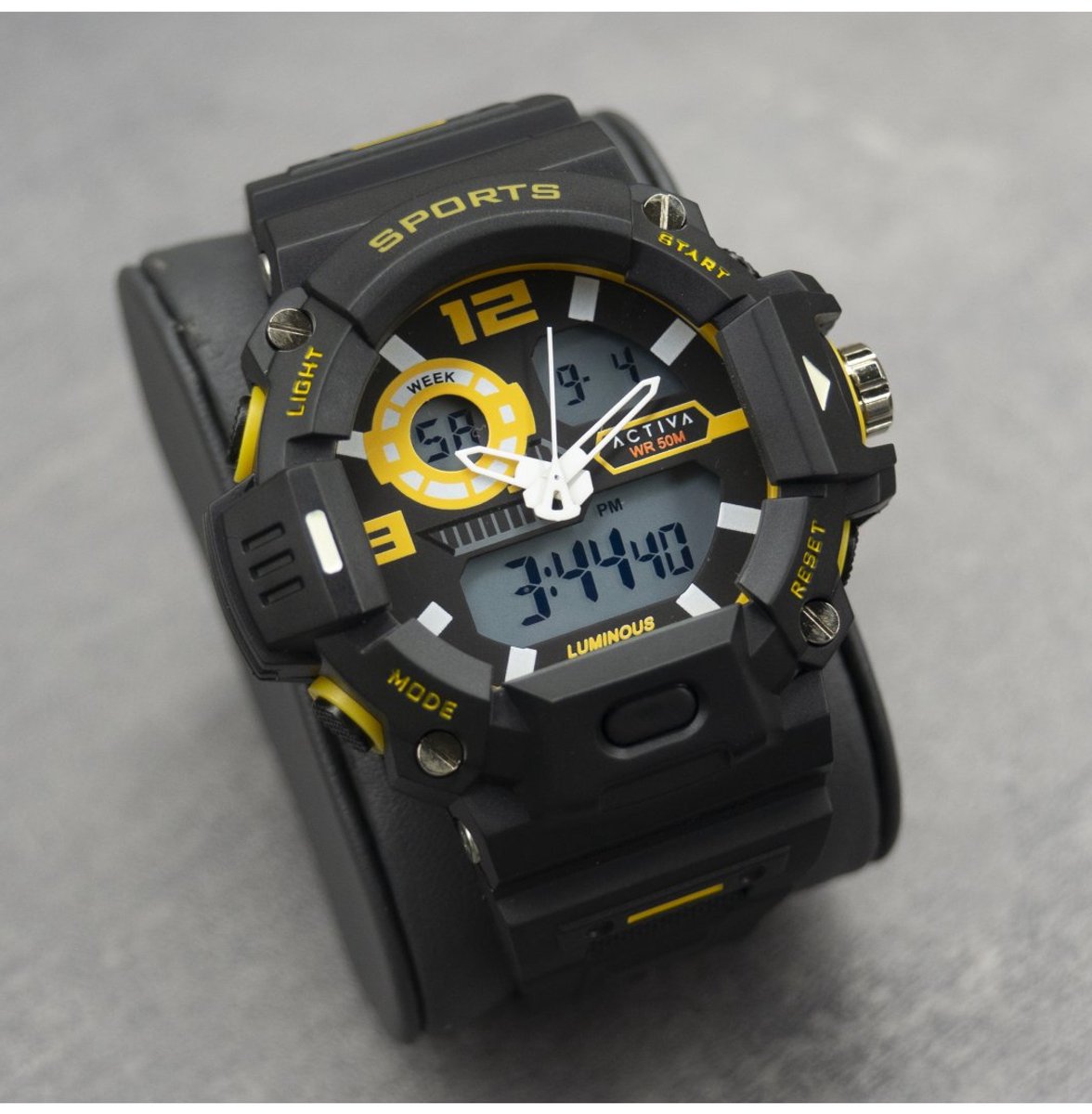 Activa x Invicta Digital ACW495-004 Heren Horloge - Waterdicht - Digitaal - Quartz Uurwerk - Plastic met zwarte Wijzerplaat - 55mm