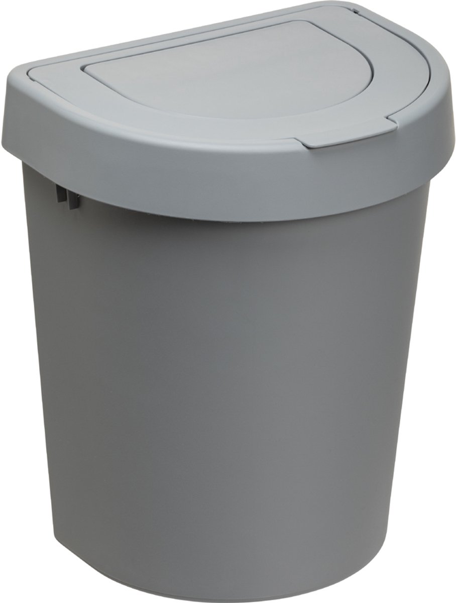 plast team afvalbak SEATTLE, 10 liter, zilver