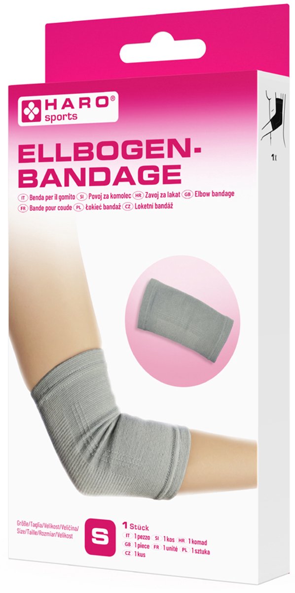 HARO sportbandage 'elleboog', grootte: S, grijs