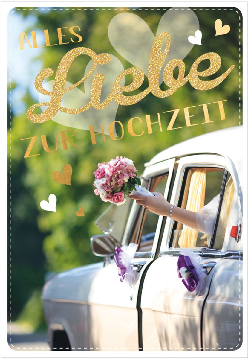 Grote trouwkaart 'Auto'