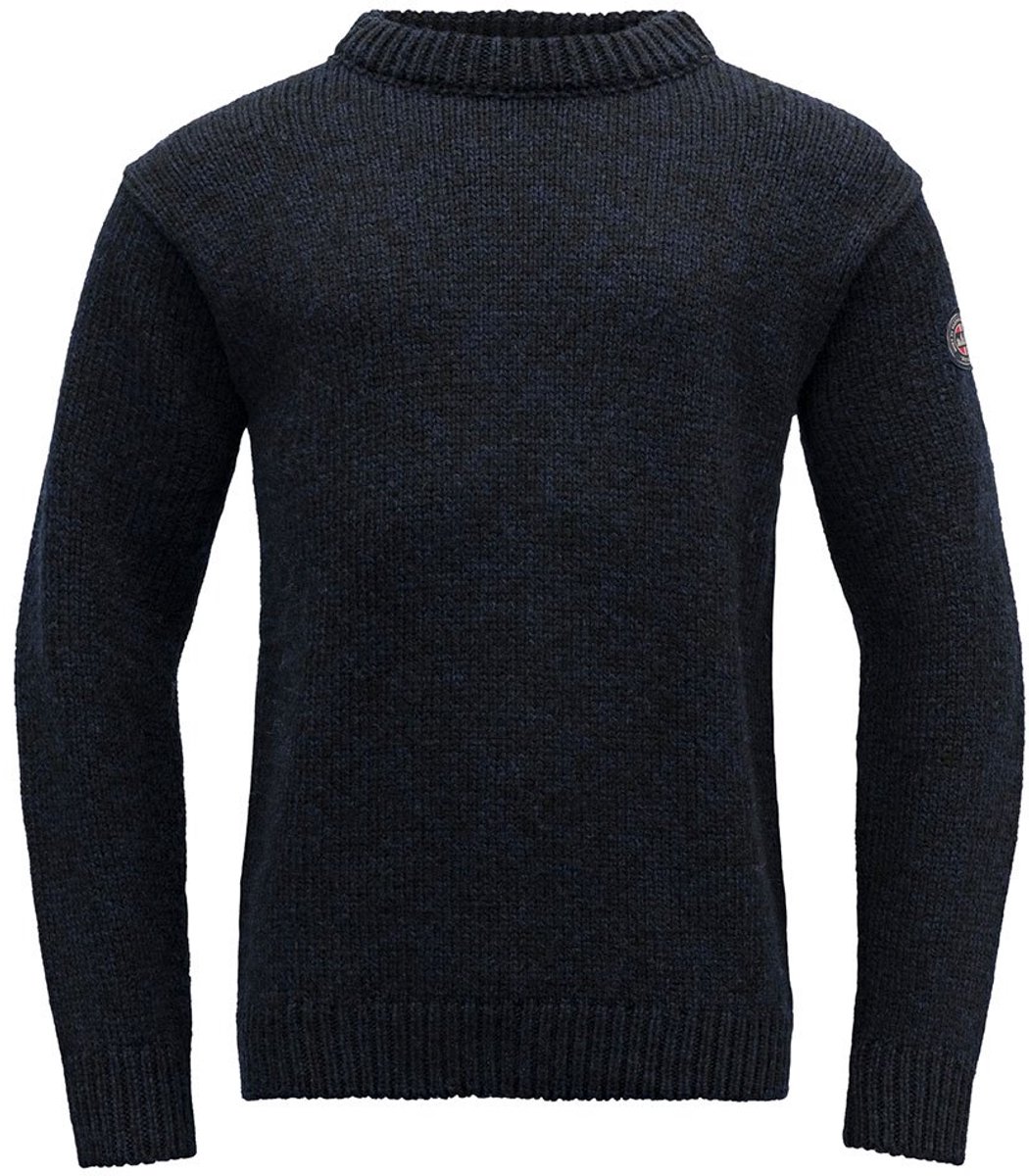 Devold Nansen Crew Neck Sweater, blauw Maat S