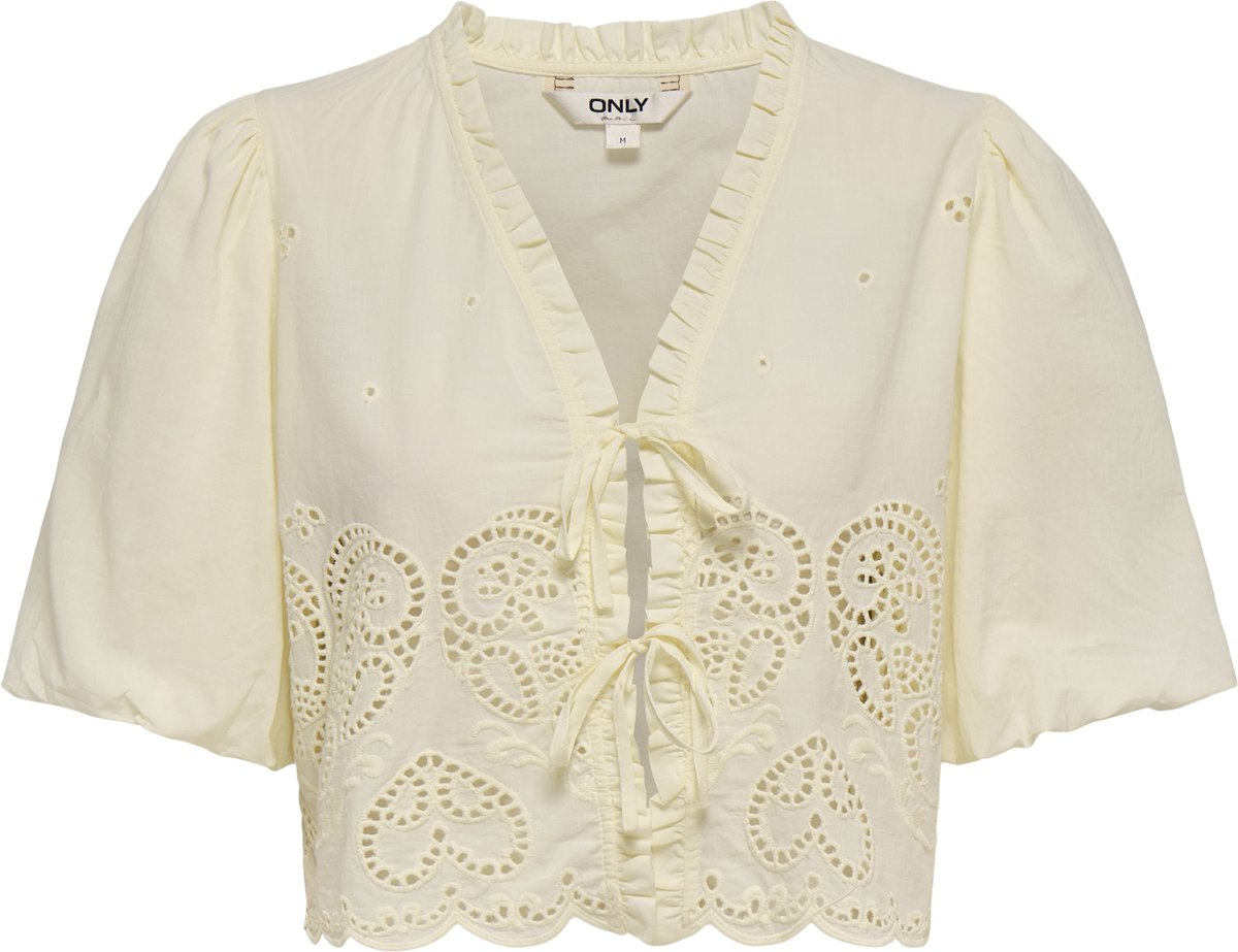 ONLY - ONLBRYSON S/S SHORT EMB TIE TOP WVN - Meisjes - Blouses