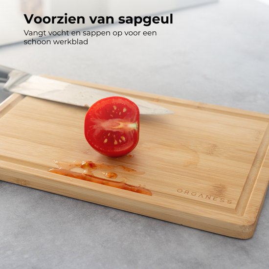 Ensemble de 3 planches à découper Organess (38 x 25,3 / 30,5 x 20 / 23 x 15,2 cm) - Pour la Cuisine, Planches à découper, planches de service, planches à fromage, planches à boissons et planches à tapas - Planches à découper en bois de Bamboe