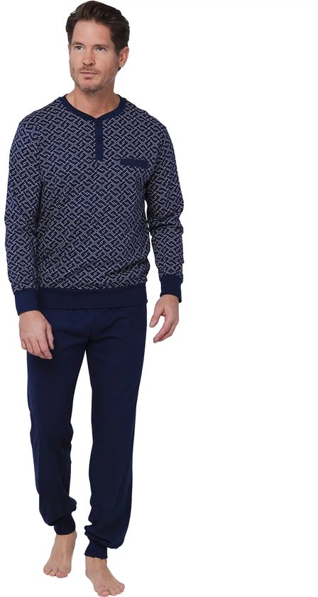 Pastunette - Pyjama - Linear - Bio Katoen - Blauw - Maat M