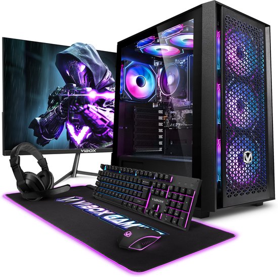 Vibox VI-32 Gaming PC Set - Ryzen 3 3200G - Vega 8 - 16GB RAM - 1TB NVMe SSD - Windows 11 - WiFi
