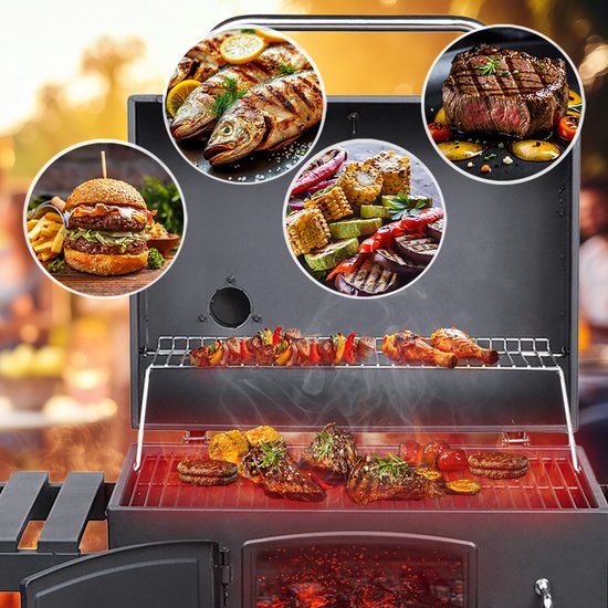 TAINO HERO XL houtskoolgrill - BBQ grillwagen standaard grill roker kolen — afbeelding 4