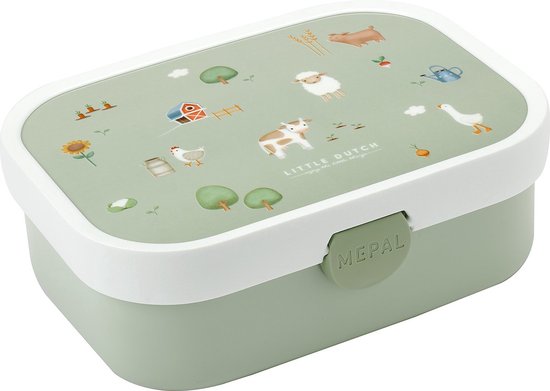 Lunch box Mepal Campus – Boîte à pain avec compartiments pour enfants – Convient pour 4 sandwichs – Little Farm