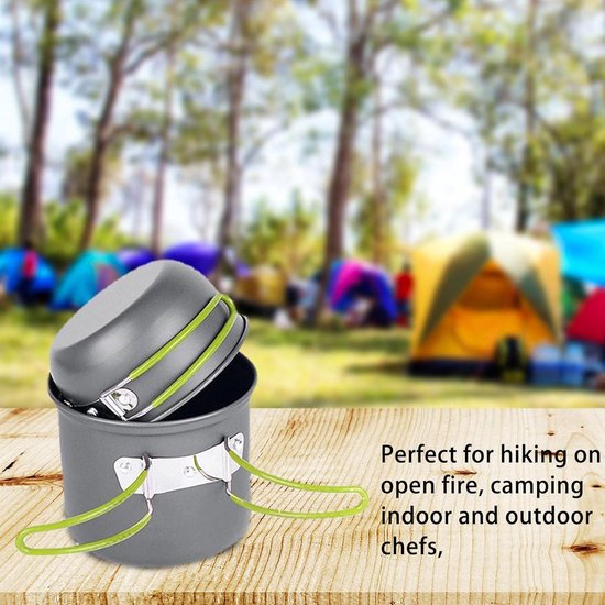 Set van camping keukengerei, 5 kamers buiten keukengerei voor camping - draagbare bestek set, campingpot met gesneden -vierde, hepvet -apparatuur, Picnic Camping Wandeling Pan Cook Gerei, Buiten kookpannen - Cyslmuk® van Cyslmuk® — afbeelding 4