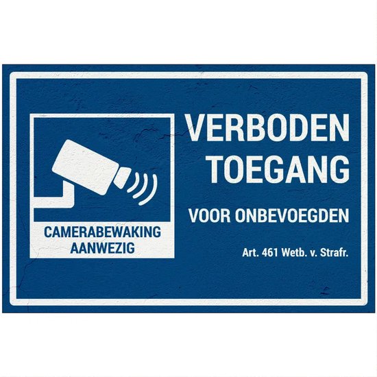 Panneau de vidéosurveillance - Interdiction d'entrer - Sign Again - 18 x 12 cm