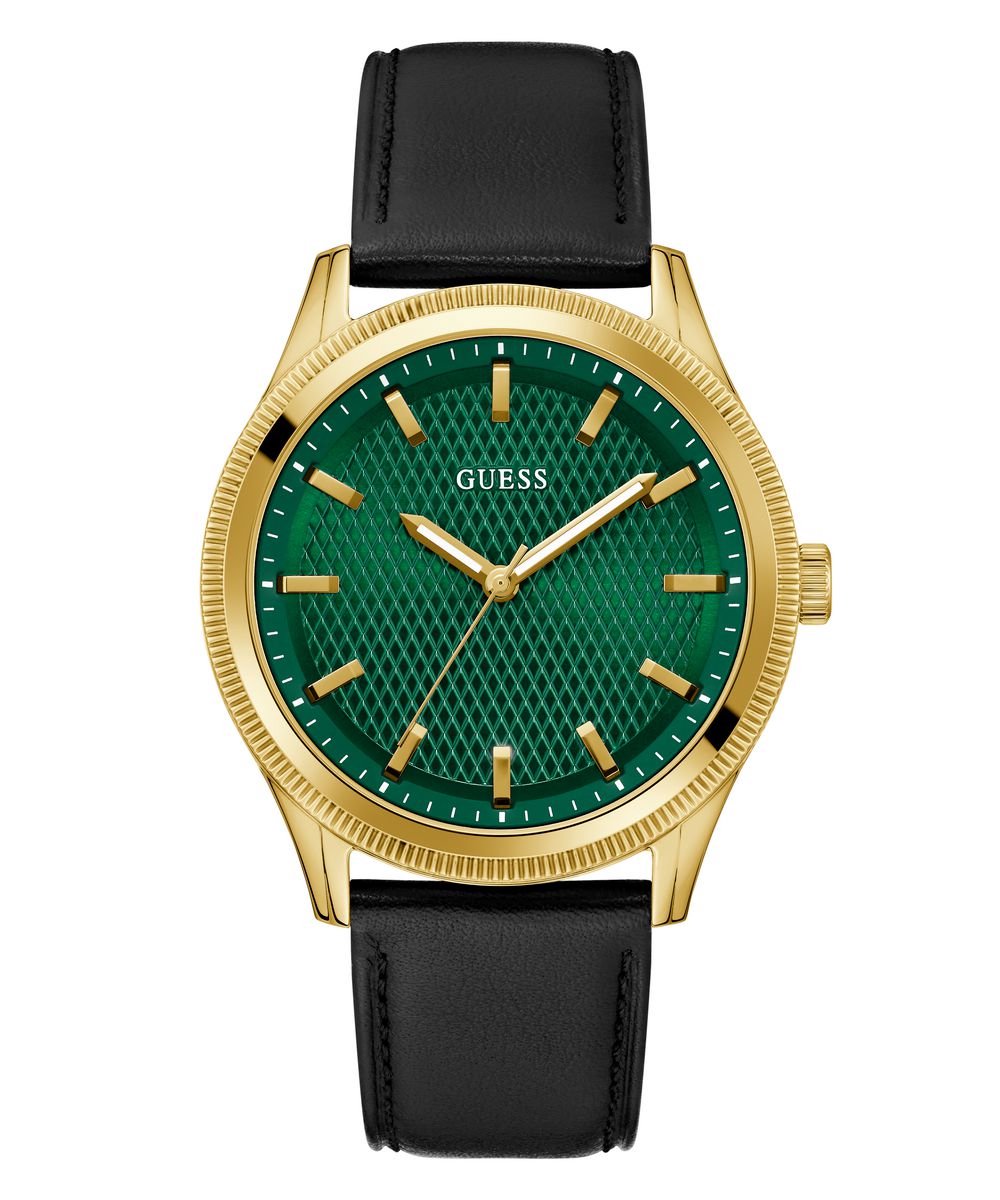 Guess Dex GW0846G1 Horloge - Leer - Zwart - Ø 44 mm