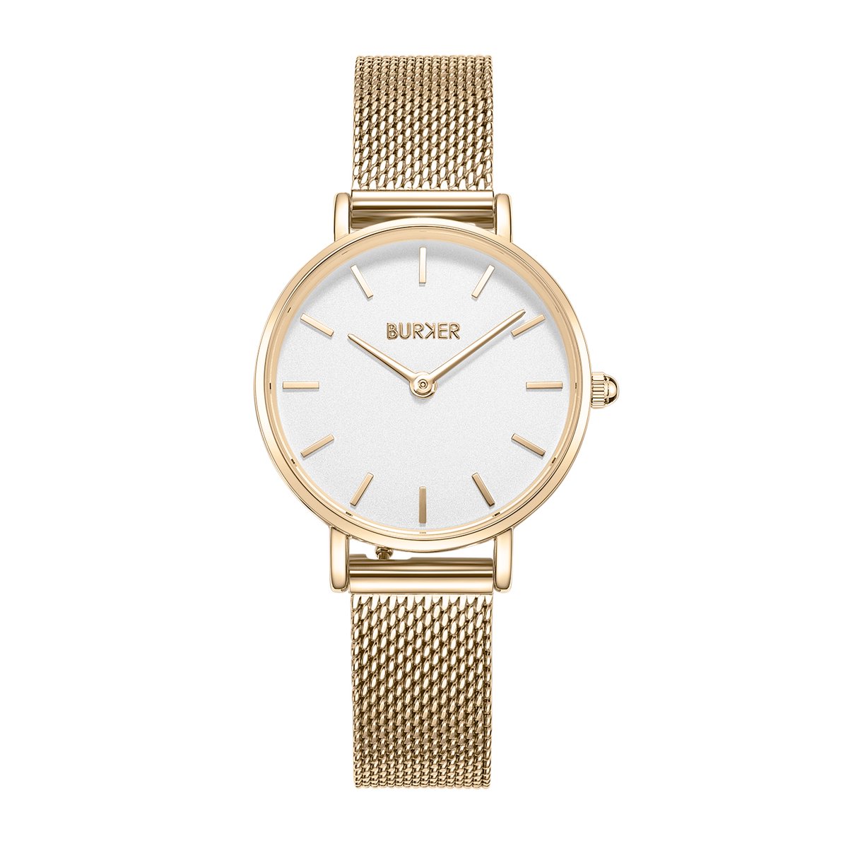 BURKER Ruby Petite Horloge Dames - Rond - Goud Wit - Milanese Band - 28 mm