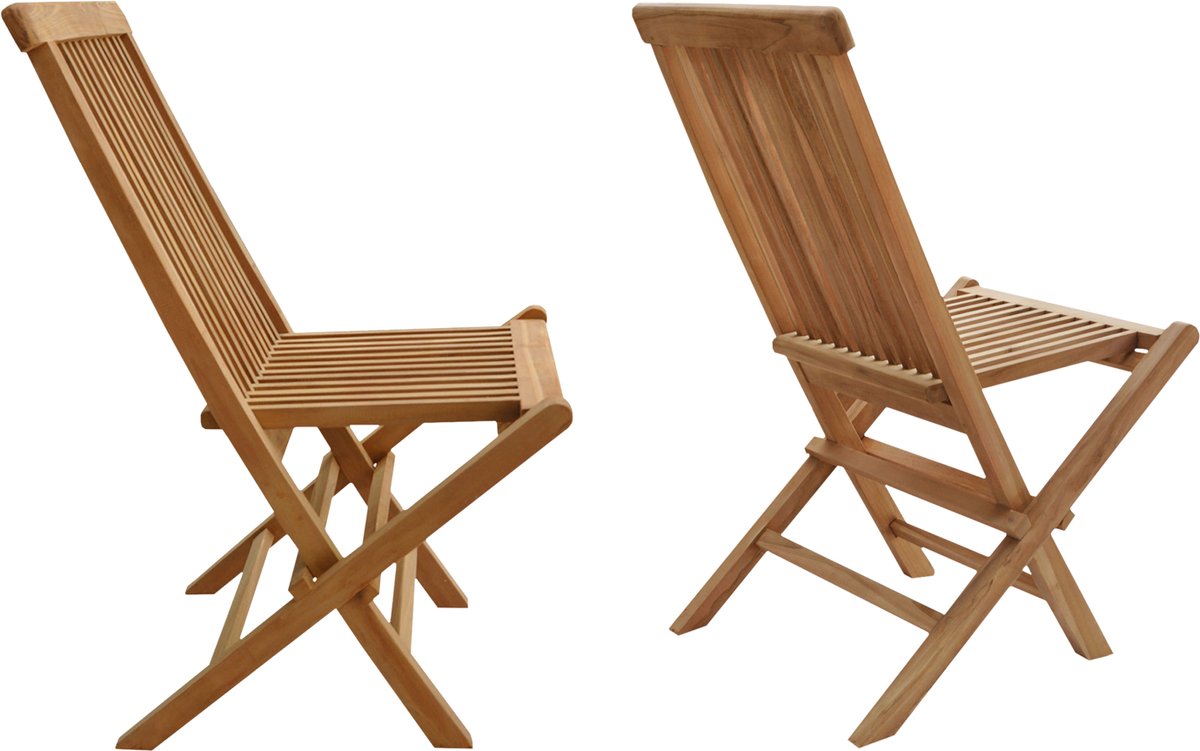 Set van 2 LOMBOK teakhouten tuinstoelen