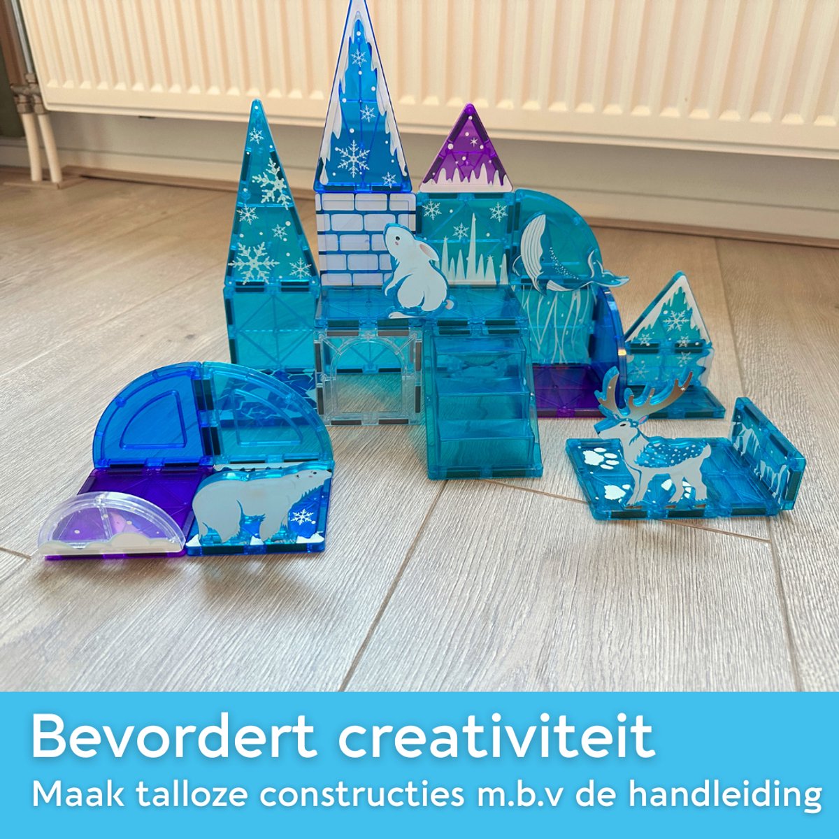 Lardic - Magnetisch Speelgoed Frozen Ice Set - Magnetic Tiles - Bouwspeelgoed - Bouwblokken - Magneten Speelgoed - Magnetische Tegels - Magna - Bouwstenen - Montessori Speelgoed - Mind Educatief Constructie Speelgoed — cadeau in Spellen & Speelgoed - foto 6