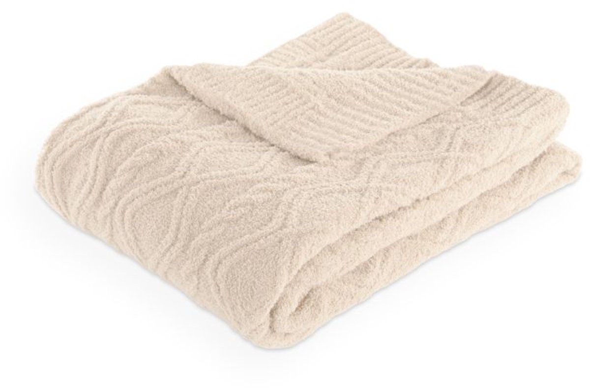 Tiseco Plaid ASPEN - gebreide deken, warm - 130x170 cm, ivoor IVORY