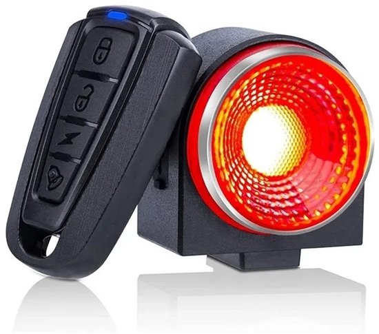 BlueTime - Fietsachterlicht met Alarm - USB oplaadbaar - Slim Remlicht - IP65 waterdicht - Inclusief 1 Afstandsbediening - Fietsalarm met afstandsbediening - Fietsalarm - Scooter alarm — afbeelding 4