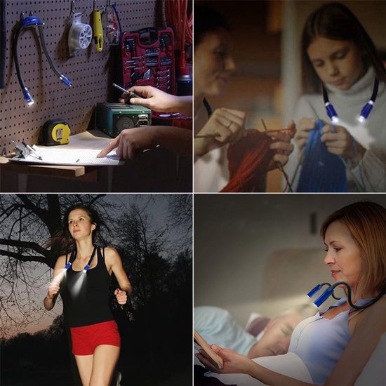 Oplaadbare LED Leeslamp - Handsfree Neklamp, 3 Helderheidsniveaus, Flexibel voor Lezen in Bed van FlowingTail — afbeelding 3