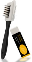 Innovaland - Brosse à daim - Comprend une Gum à daim - Brosse double face - Brosse à chaussures - Nettoyant - Cleaner pour chaussures - Brosse à chaussures - Soins des chaussures