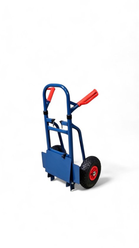 Diable Pliable QWORK 160 Kg - Chariot De Transport En Acier Avec Roues Caoutchouc Et Hauteur Réglable 88-114 Cm