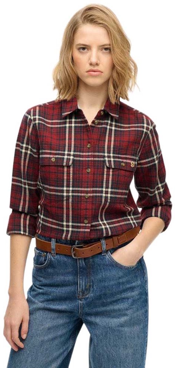 Superdry Lumberjack Geruite Flanellen Overhemd Dames Shirts Rood