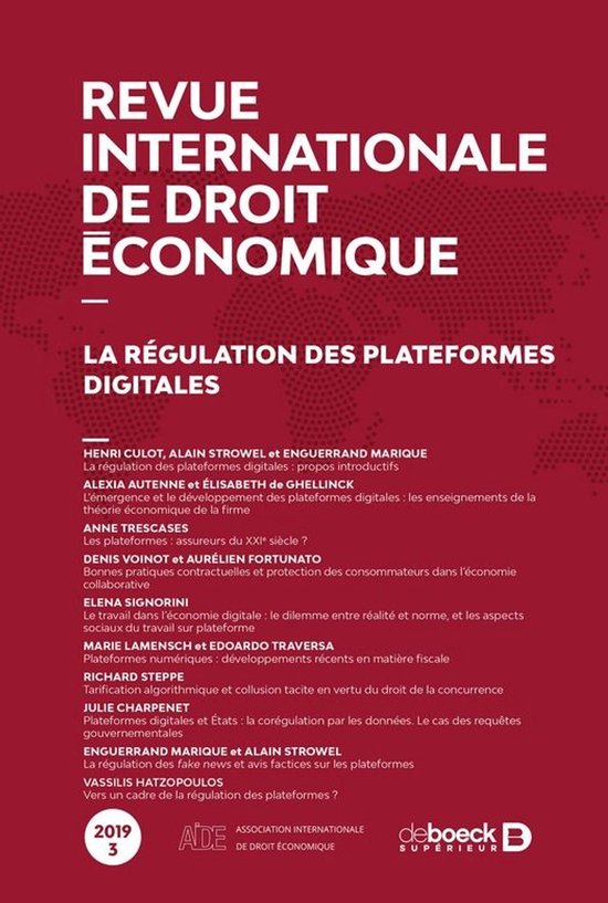 Revue internationale de droit économique - cover