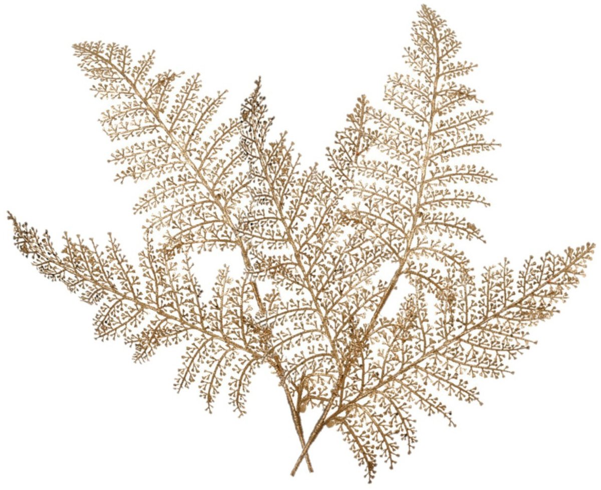 Decoris Kunstplant tak varen - 2x - goud - 80 x 30 cm - kunststof - metallic glans - decoratie takken en twijgen Goudkleurig