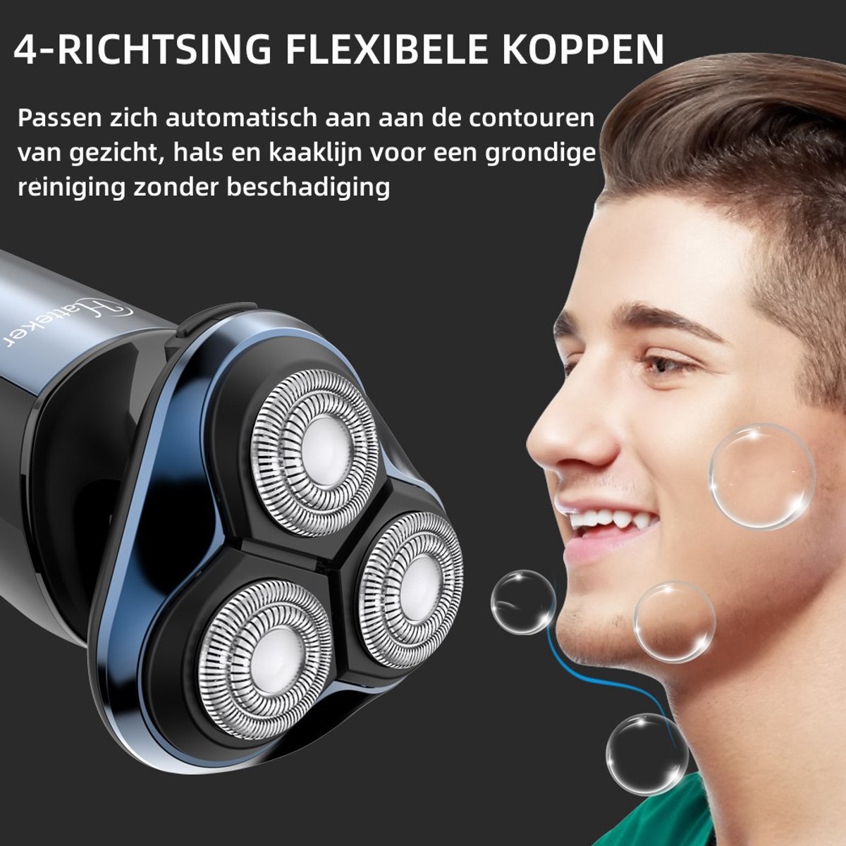 Hatteker 3-in-1 Elektrisch Scheerapparaat met IPX7 - afbeelding 2