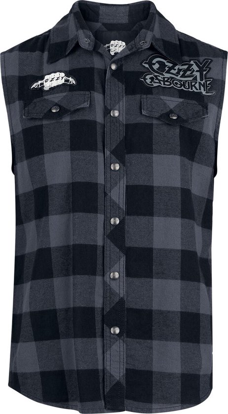 Brandit Ozzy Osbourne - Chemise de travail Mouwloos - XL - Zwart/ Grijs